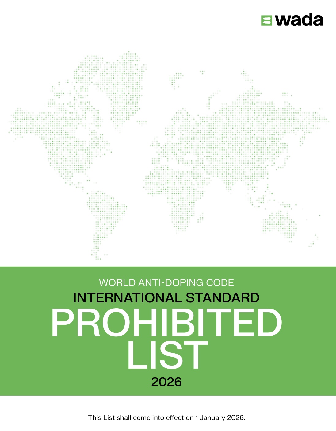 New WADA Prohibited List enforced since January 1, 2026 – International ...